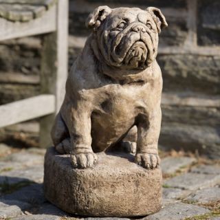 Campania International Petey The Bulldog Cast Stone Garden Statue   A 317 AL
