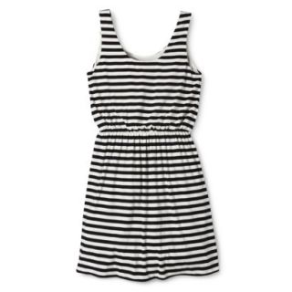 Merona Womens Easy Waist Knit Tank Dress   Black/Sour Cream   L