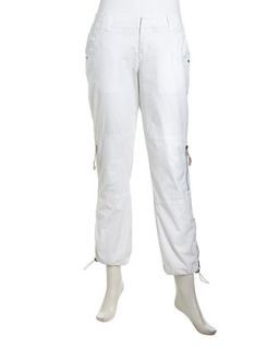 Stretch Knit Cargo Pants, White