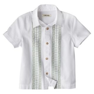 Cherokee Infant Toddler Boys Short Sleeve Havana Buttondown   True White 18 M