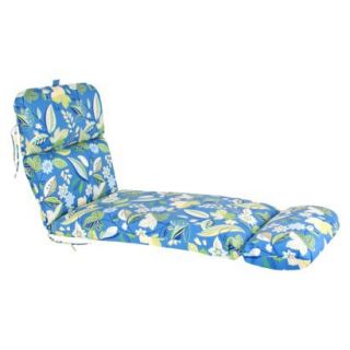 Outdoor Chaise Lounge Cushion   Blue/Green Floral