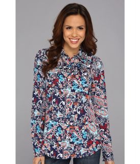 Roper 8775 Bright Paisley Print Womens Long Sleeve Button Up (Blue)