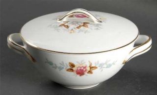 Wentworth Petit Point Sugar Bowl & Lid, Fine China Dinnerware   Floral Center, G