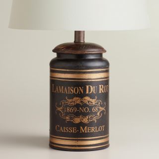 Black French Canister Accent Lamp   World Market