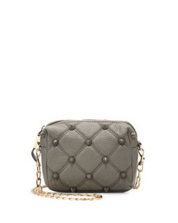 Empress Stud Quilted Faux Leather Crossbody Bag, Dove