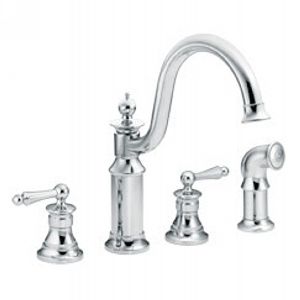 Moen S712 Waterhill Two Handle Kitchen Faucet with Side Spray
