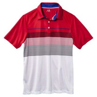 C9 by Champion Mens Advanced Striped Golf Polo Shirt   Red XXL