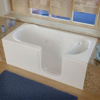 Mountain Home 30x60 Right Drain White Whirlpool Jetted Step In Bathtub