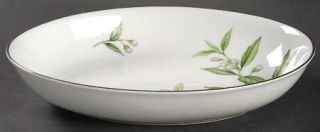 Moderna Ceylon 10 Oval Vegetable Bowl, Fine China Dinnerware   Gray Flowers, Gr