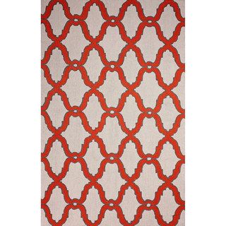 Nuloom Hand hooked Moroccan Trellis Wool Red Rug (8 6 X 11 6)