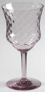 Unknown Crystal Unk6231 Lavender Water Goblet   Lavender,Diamond Optic,Smooth St
