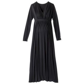 Merona Maternity Long Sleeve Tie Waist Maxi Dress   Black XL