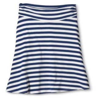 Merona Womens Jersey Knit Skirt   Blue/White Stripe   L