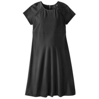 Liz Lange for Target Maternity Short Sleeve Lace Inset Ponte Dress   Black M