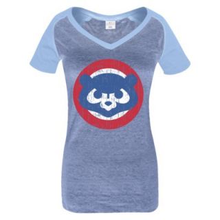 MLB Womens Chicago Cubs T Shirt   Grey/Light Blue (S)
