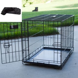 Midwest iCrate Folding Single Door Dog Crate with Deluxe Black Mat   MH201 3,