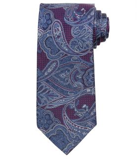 Signature Larger Paisley on Textured Ground Long Tie JoS. A. Bank