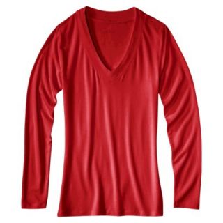 Womens Favorite Long Sleeve V Neck Tee   Wowzer Red   S