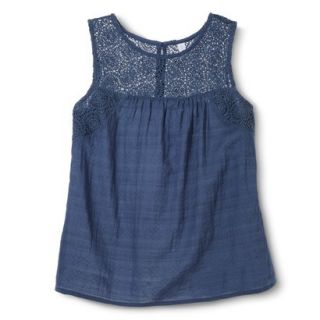 Xhilaration Juniors Crochet Trim Top   Blue M(7 9)