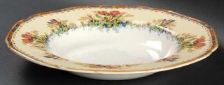 Crown Ducal Tulip (Round,Scalloped) Large Rim Soup Bowl, Fine China Dinnerware  
