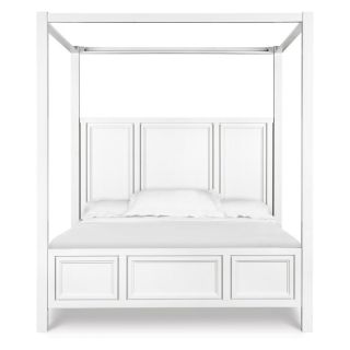 Clearwater Wood Canopy Bed   White   MHF1734 1, Queen