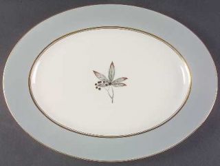 Castleton (USA) Woodmere 15 Oval Serving Platter, Fine China Dinnerware   Gray