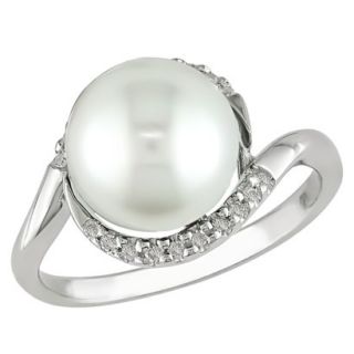 Women Silver, Fw Button Pearl Ring   White ( 9 )
