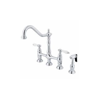 Elements of Design ES1271PLBS New Orleans Two Handle Kitchen Faucet With Spray