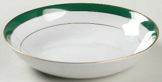 Muirfield Royal Jade Coupe Cereal Bowl, Fine China Dinnerware   Green & Gold Ban