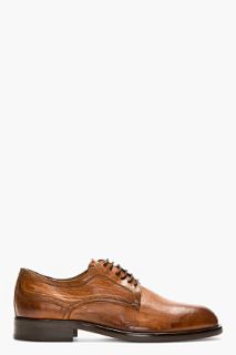 H By Hudson Tan Burnished Leather Beacon Shoes