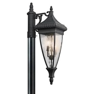 Kichler 49133BKG Outdoor Light, Classic (Formal Traditional) Post Mount 3 Light Fixture Black with Gold