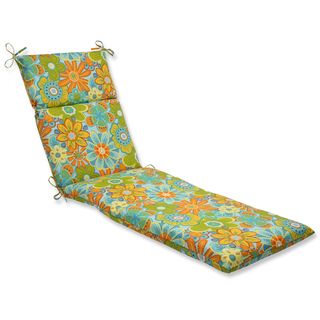 Pillow Perfect Outdoor Glynis Floral Chaise Lounge Cushion (Blue/orange/yellowClosure: Sewn seam closureUV Protection: Yes Weather Resistant: Yes Care instructions: Spot clean or hand washDimensions (Seat Portion): 44 inches long x 21 inches wide x 3 inch