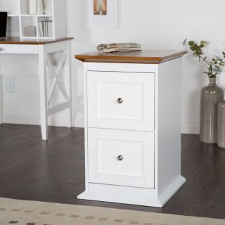  Belham Living Hampton Two Drawer Filing Cabinet   White/Oak   KG 035 