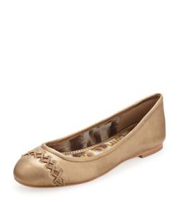 Felicity Cord Laced Cap Toe Flat, Egyptian Gold