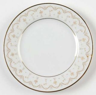 Noritake Prudence Bread & Butter Plate, Fine China Dinnerware   Gold & Tan/White