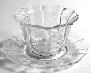 Fostoria Navarre Clear Baroque Mayonnaise Bowl with Underplate   Stem #6016, Etc