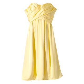 TEVOLIO Womens Satin Strapless Dress   Sassy Yellow   6