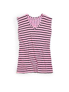 Girls Back Crossover Knit Top   Neon Pink