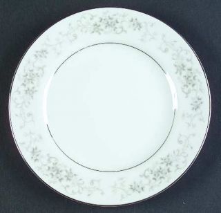 Camelot Carrousel Bread & Butter Plate, Fine China Dinnerware   Gray/Blue Floral