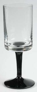 Unknown Crystal Unk2477 Wine Glass   Square Clear Bowl, Black Smooth Stem