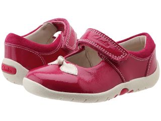 Clarks Kids Softly Bow Girls Shoes (Red)