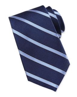 Striped Silk Tie, Navy/Blue