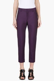 Acne Studios Plum Kid Mohair Cropped Trousers