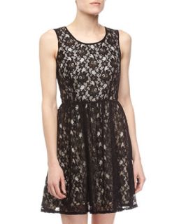 Lizzie Lace Dress, Black/Cream