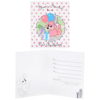 Pink Poodle in Paris 2nd Birthday Invitations