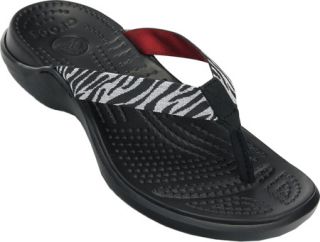Womens Crocs Capri Webbing Zebra   Black/White Casual Shoes